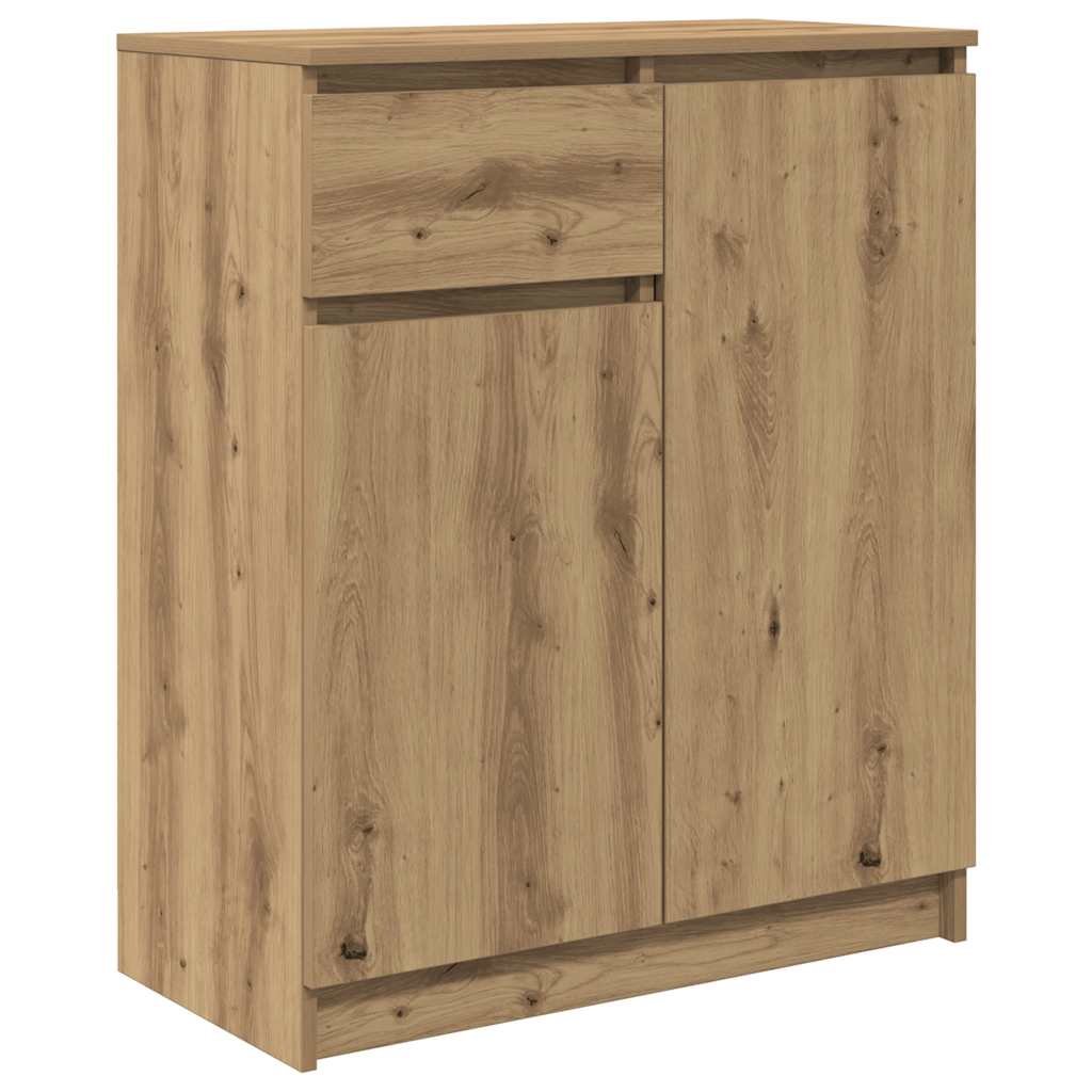 skænk med skuffe 71x35x84 cm konstrueret træ kunsteg