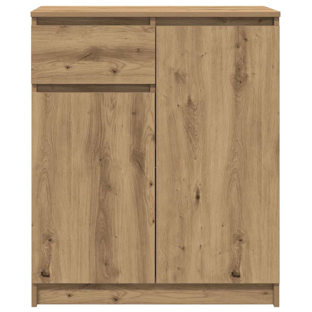 skænk med skuffe 71x35x84 cm konstrueret træ kunsteg