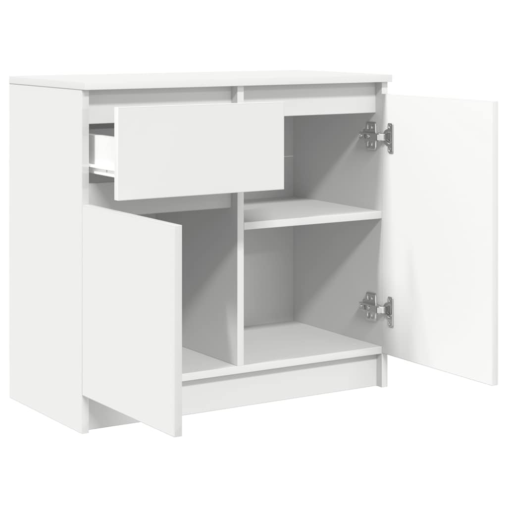 skænk med skuffe 71x35x65 cm konstrueret træ hvid