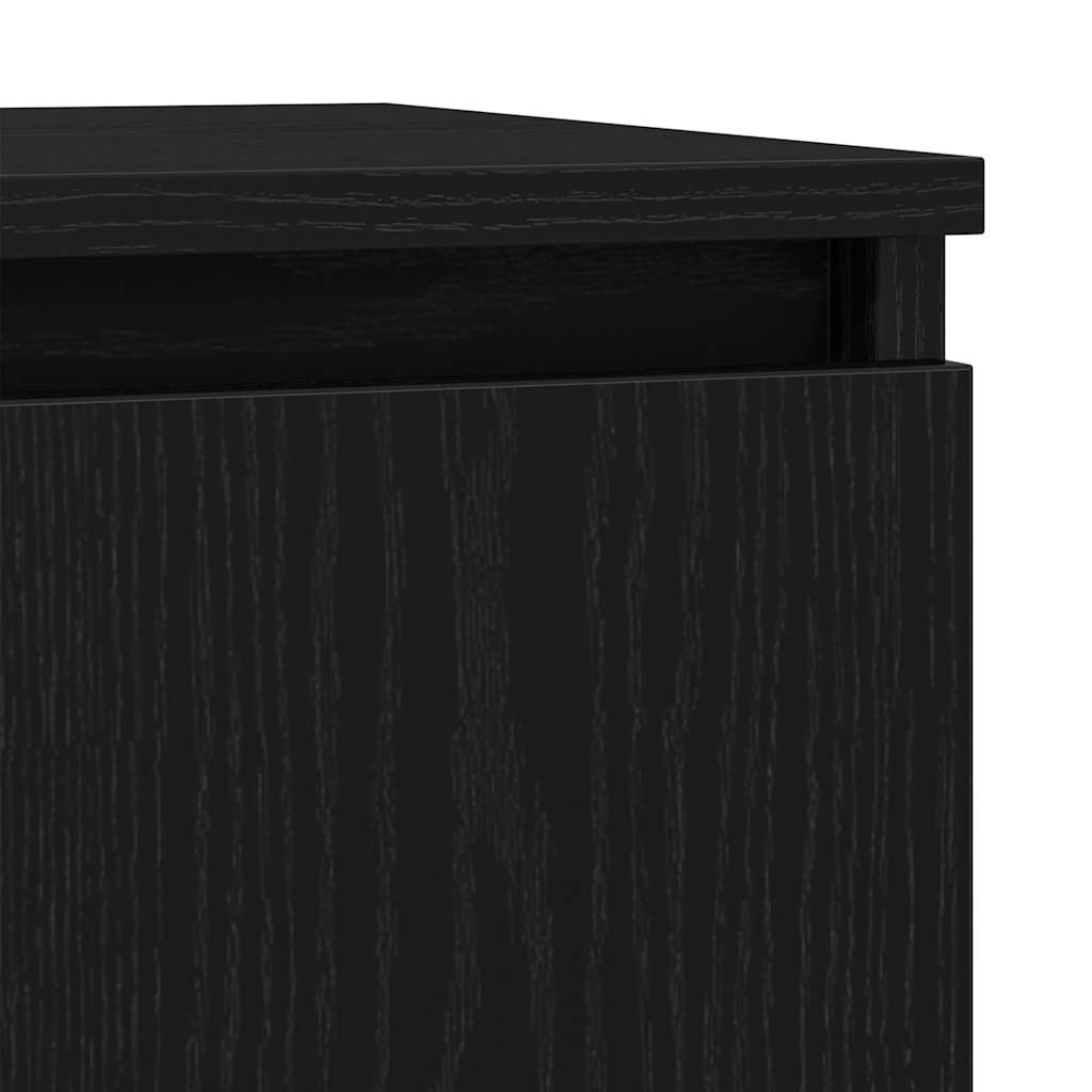 skænk med skuffe 71x35x65 cm konstrueret træ sort egetræ