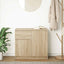 skænk med skuffe 71x35x65 cm konstrueret træ sonoma-eg