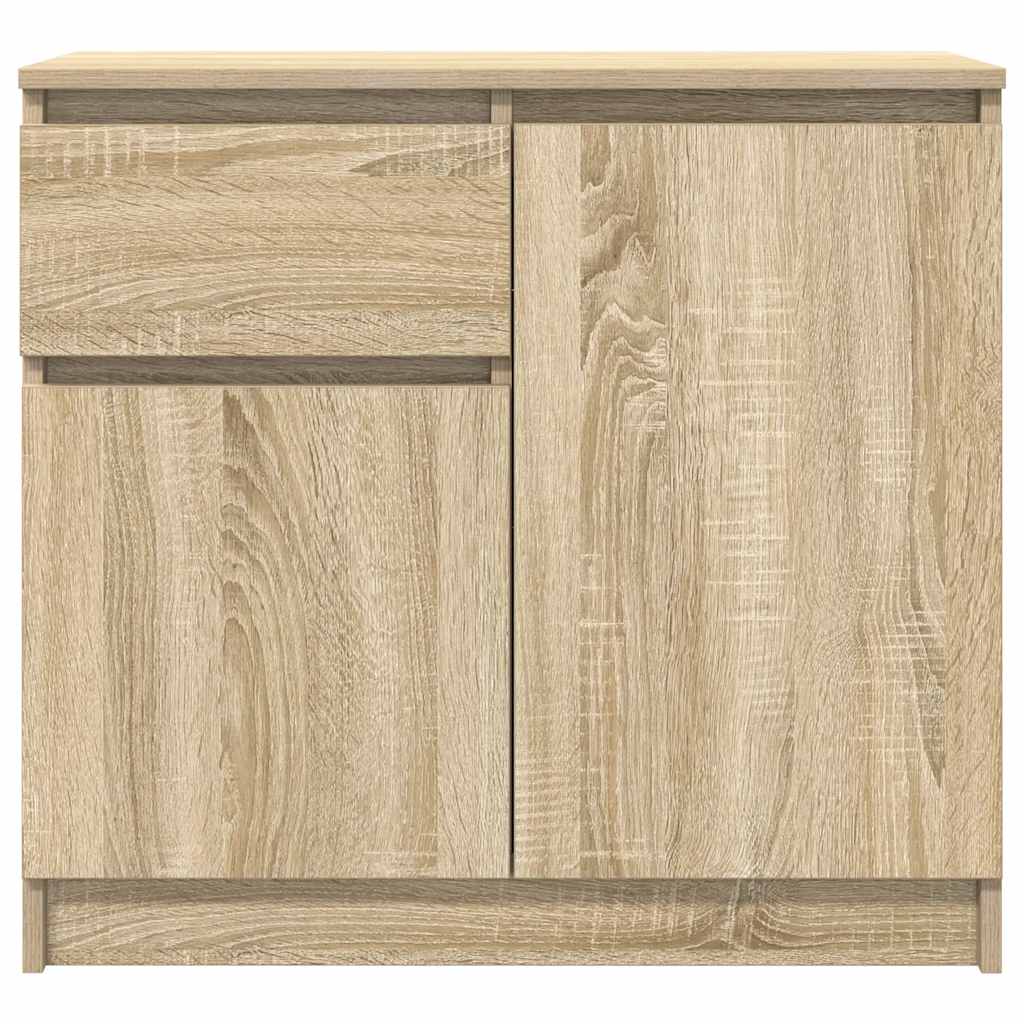 skænk med skuffe 71x35x65 cm konstrueret træ sonoma-eg