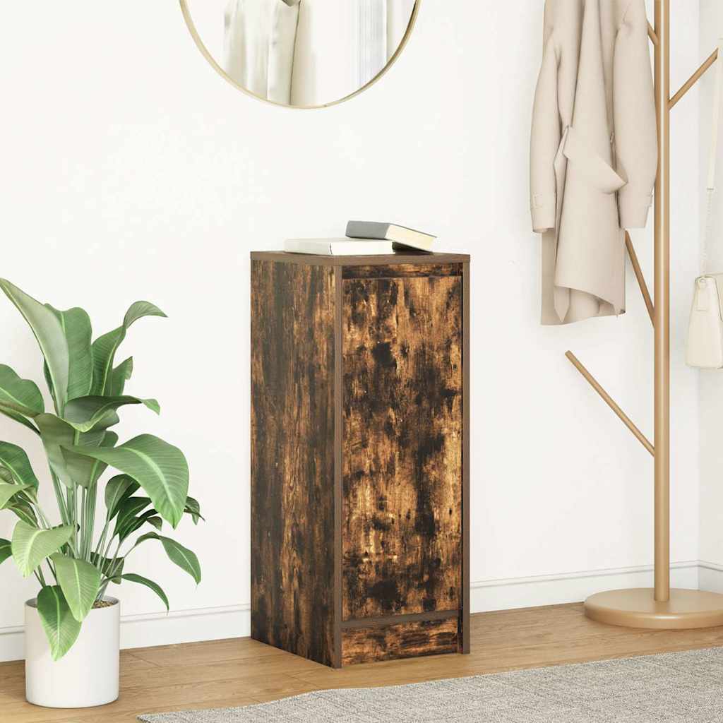 skænk 29,5x34x76 cm konstrueret træ røget egetræsfarve