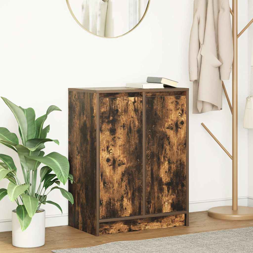 skænk 57x34x76 cm konstrueret træ røget egetræsfarve