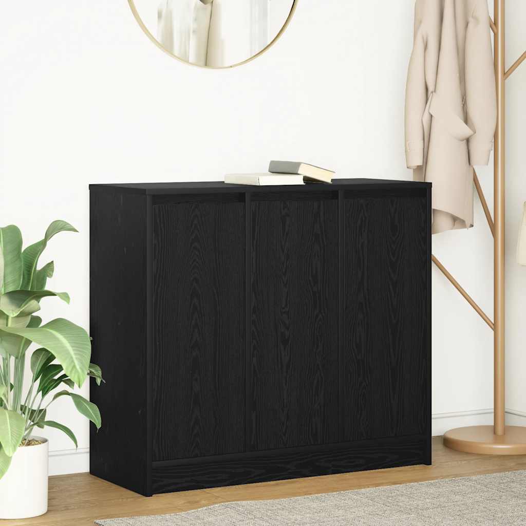 skænk 85x34x76 cm konstrueret træ sort egetræsfarve