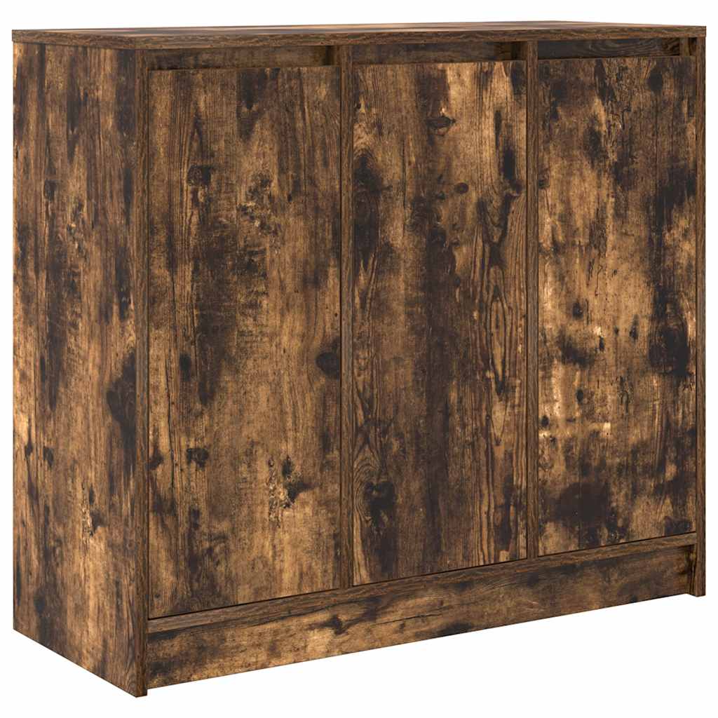 skænk 85x34x76 cm konstrueret træ røget egetræsfarve