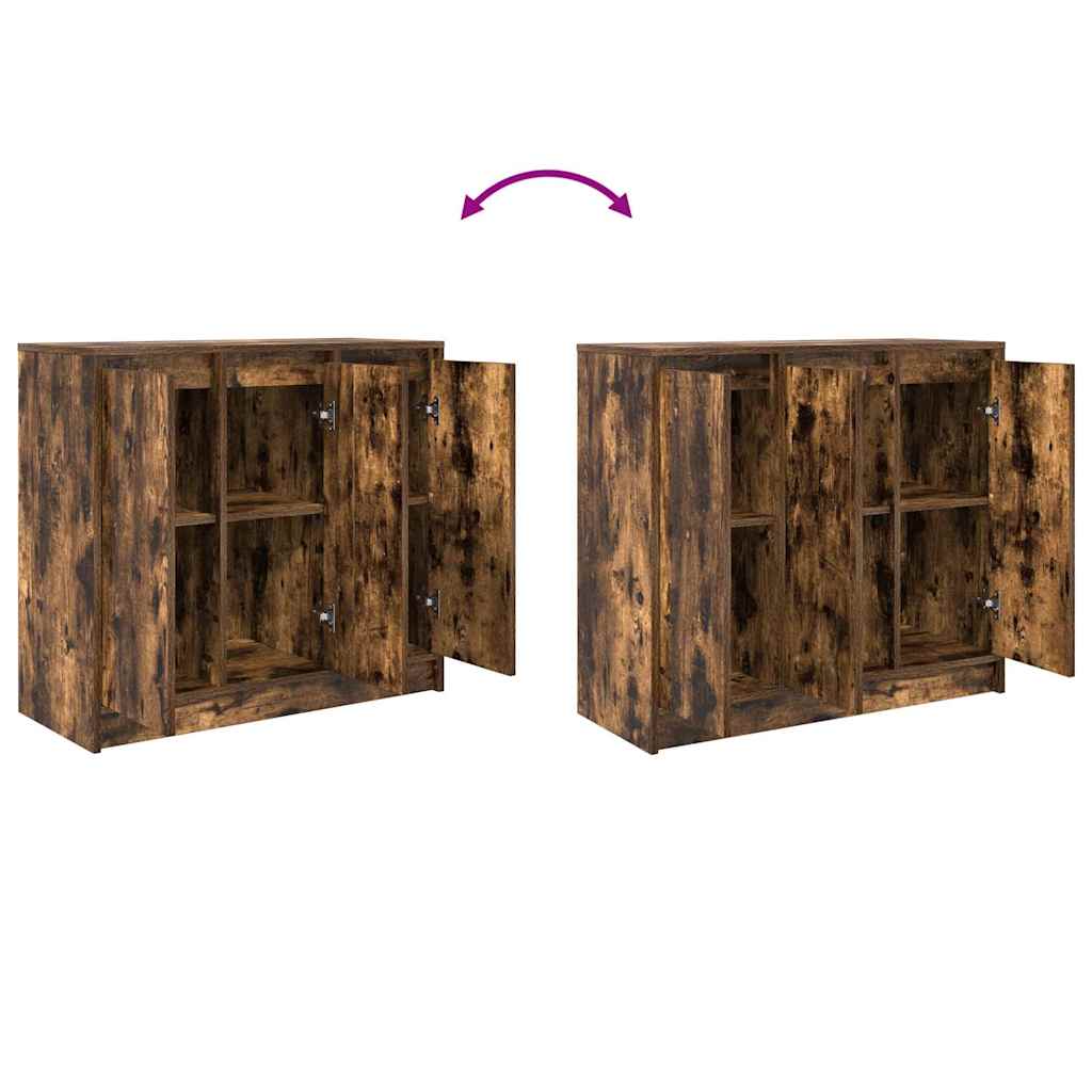 skænk 85x34x76 cm konstrueret træ røget egetræsfarve