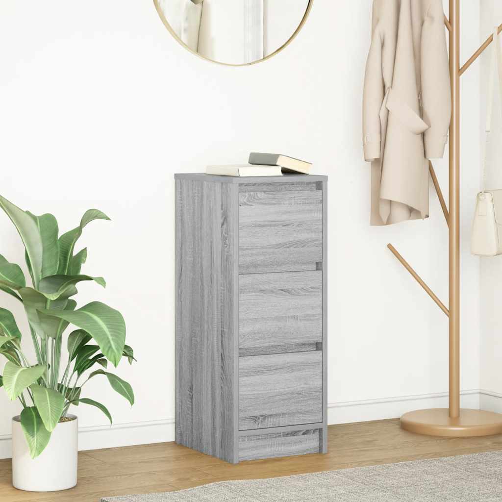 skænk 29,5x34x76 cm konstrueret træ grå sonoma-eg