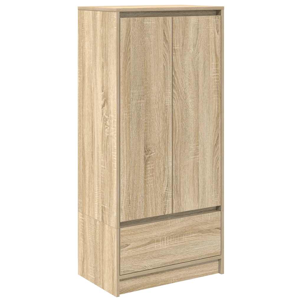 skab med skuffe 55,5x34x119,5 cm konstrueret træ sonoma-eg