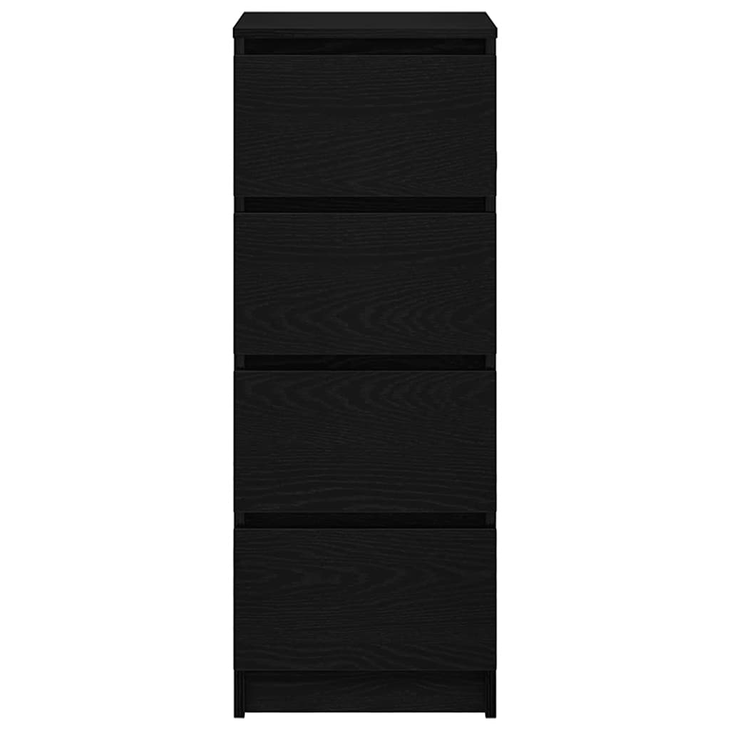 skænk 37,5x35x99 cm konstrueret træ sort egetræsfarve