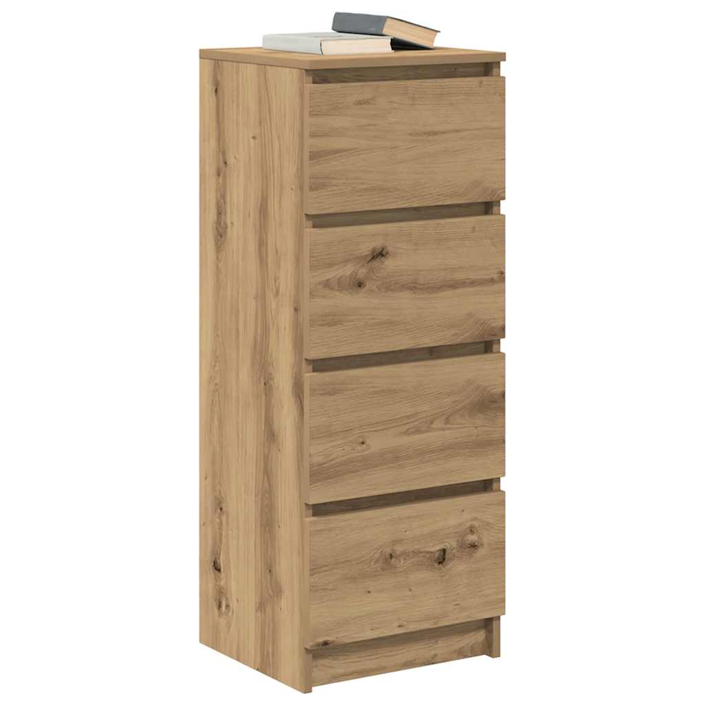 skænk 37,5x35x99 cm konstrueret træ egetræsfarve