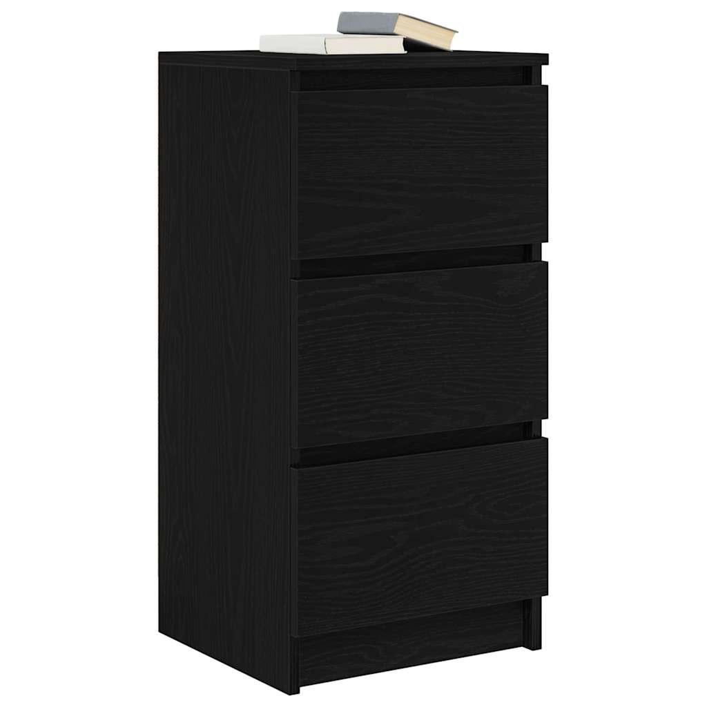 skænk 37,5x35x76 cm konstrueret træ sort egetræsfarve