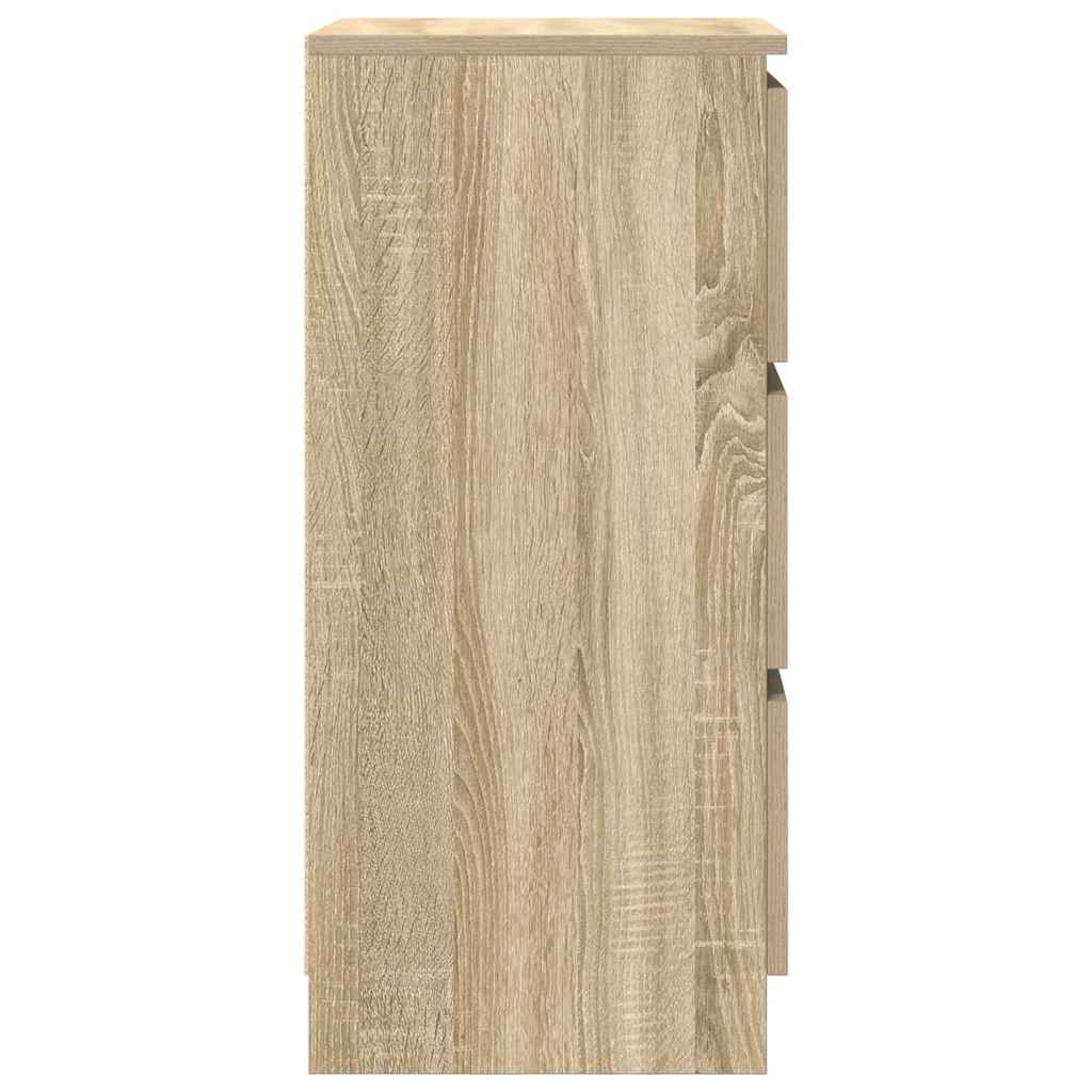 skænk 37,5x35x76 cm konstrueret træ røget egetræsfarve