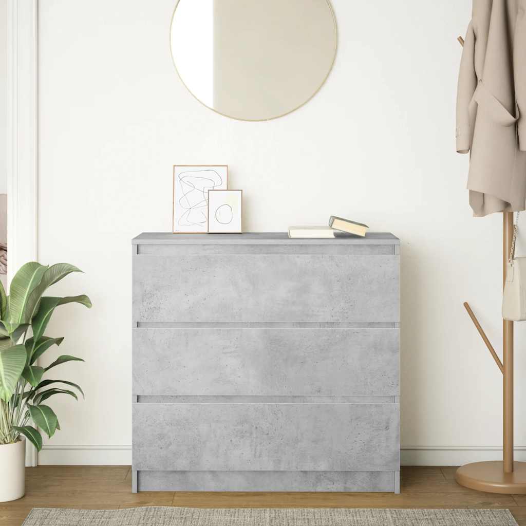 skænk 80x35x76 cm konstrueret træ betongrå