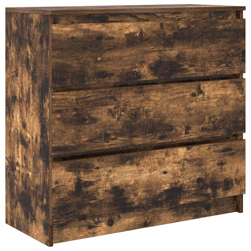skænk 80x35x76 cm konstrueret træ røget egetræsfarve