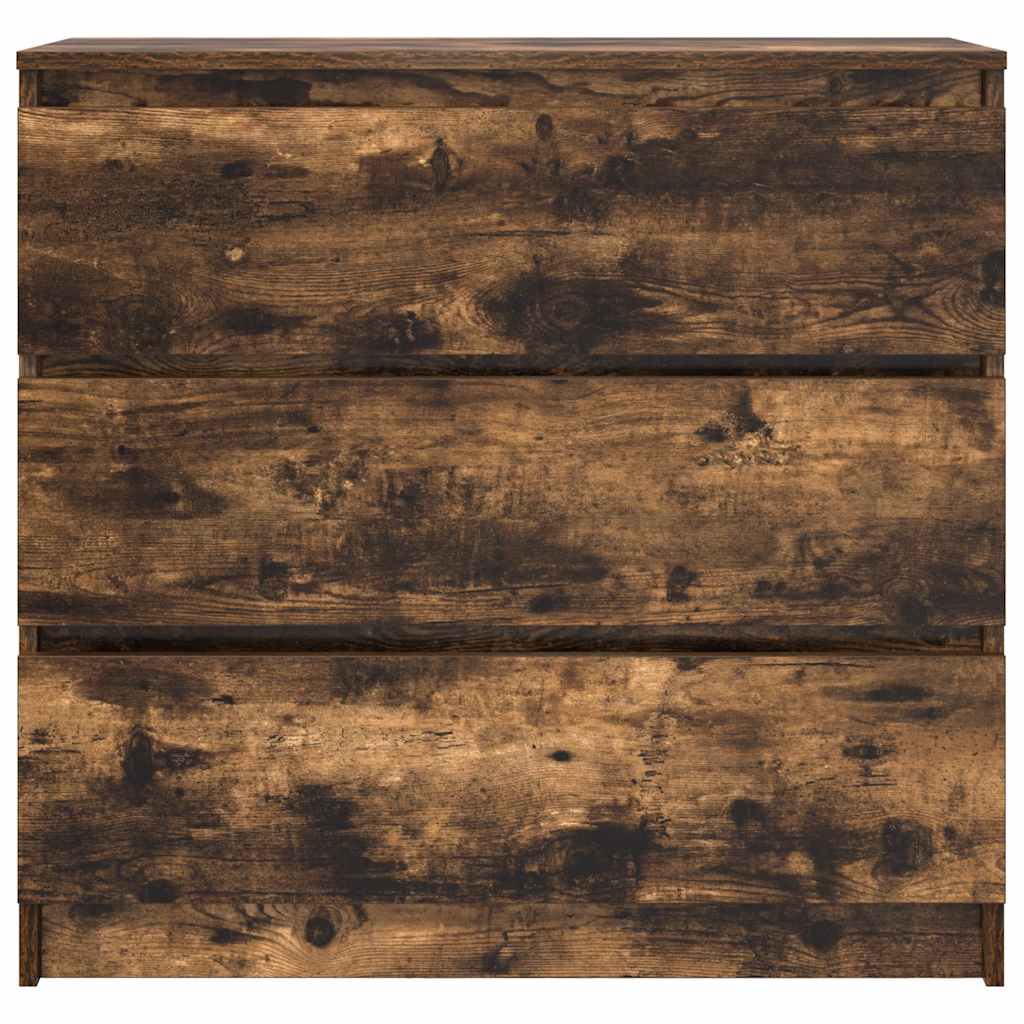 skænk 80x35x76 cm konstrueret træ røget egetræsfarve
