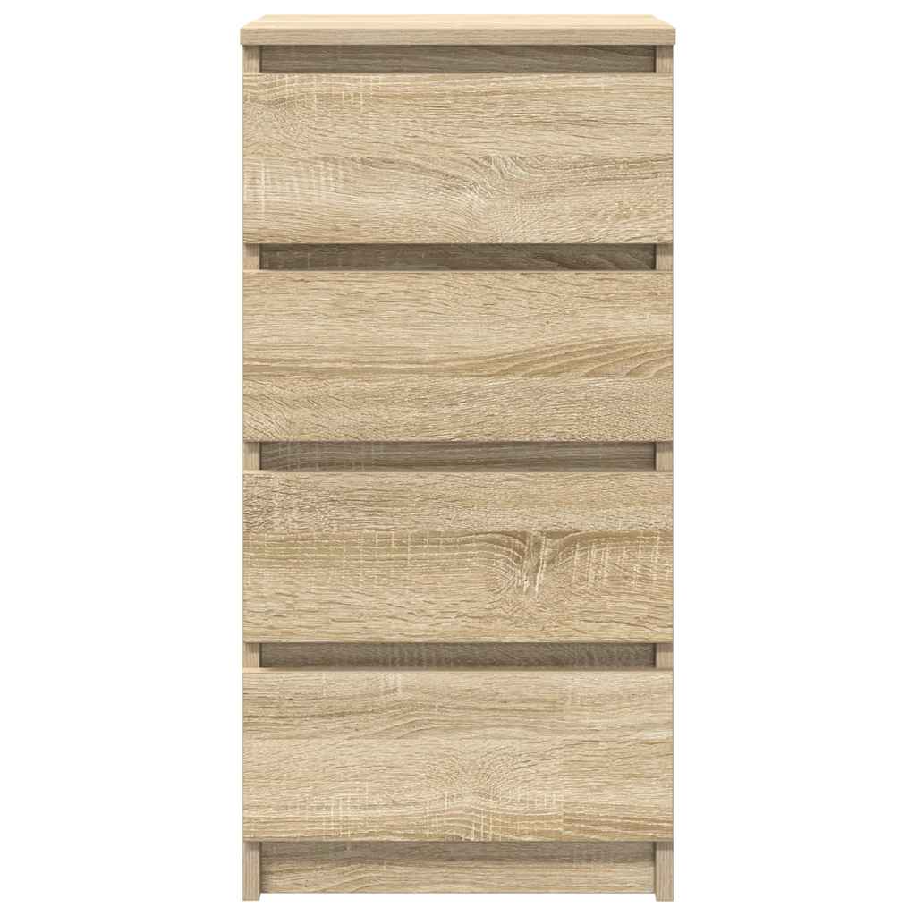 skænk 37,5x35x76 cm konstrueret træ røget egetræsfarve