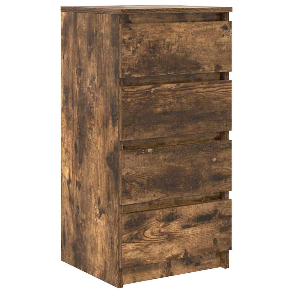 skænk 37,5x35x76 cm konstrueret træ røget egetræsfarve