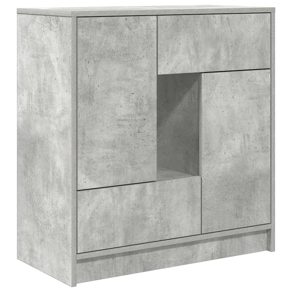skænk med skuffer og låger 70,5x34x74,5 cm betongrå