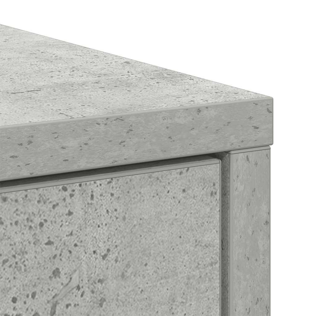 skænk med skuffer og låger 70,5x34x74,5 cm betongrå