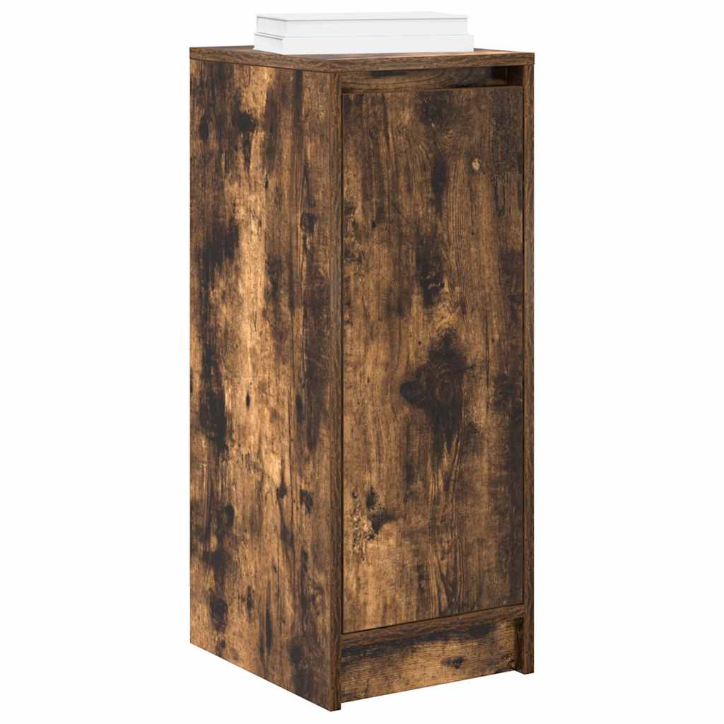 skoskab 29,5x34x76 cm konstrueret træ røget egetræsfarve