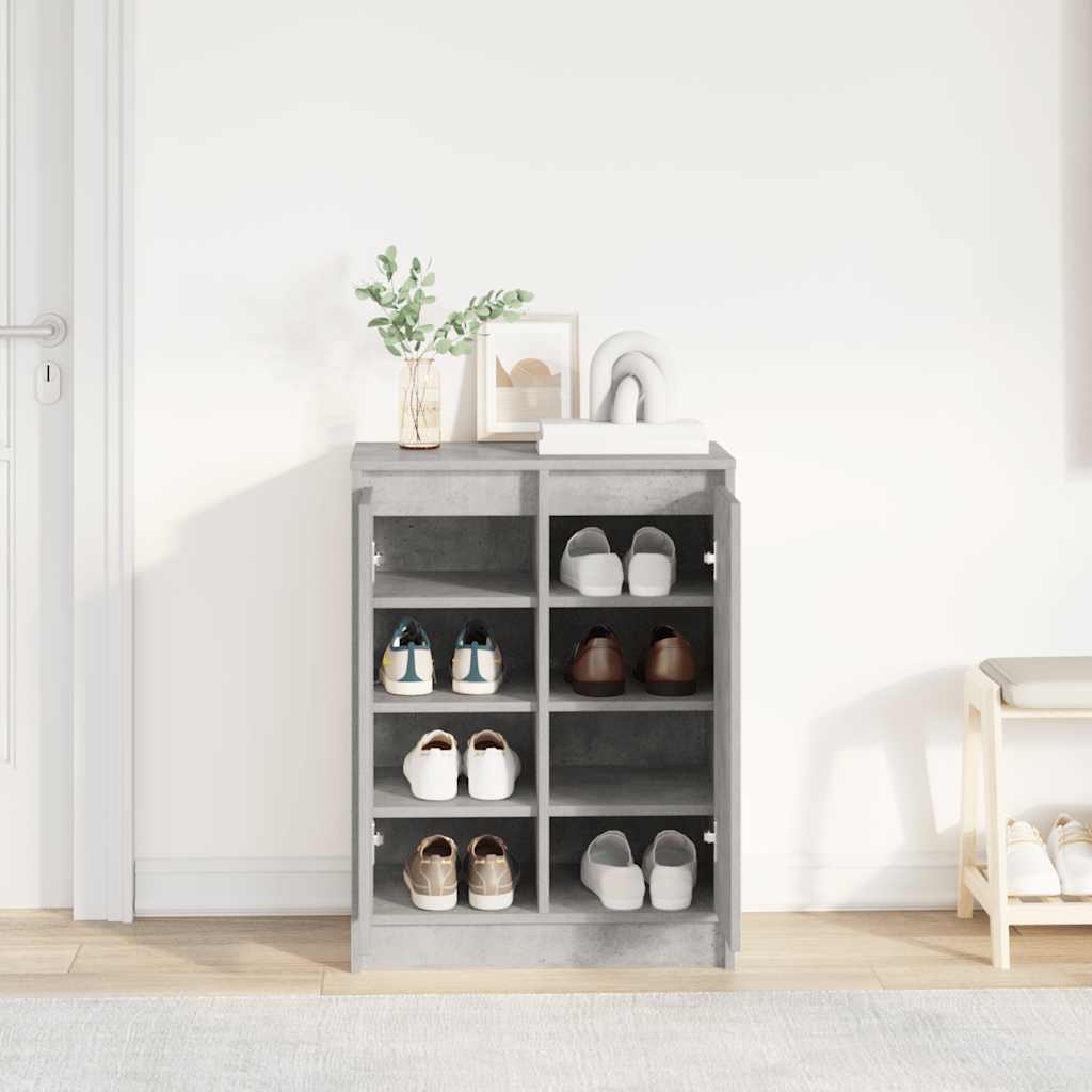 skoskab 57x34x76 cm konstrueret træ betongrå