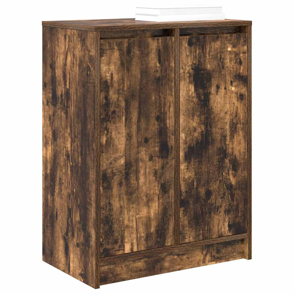 skoskab 57x34x76 cm konstrueret træ røget egetræsfarve