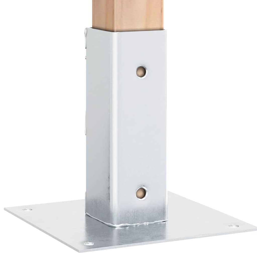 stolpefødder firkantet 4 stk. 46x46 mm galvaniseret stål