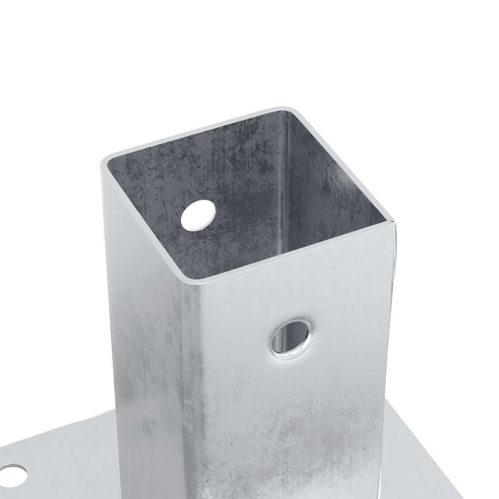 stolpefødder firkantet 12 stk. 61x61 mm galvaniseret stål