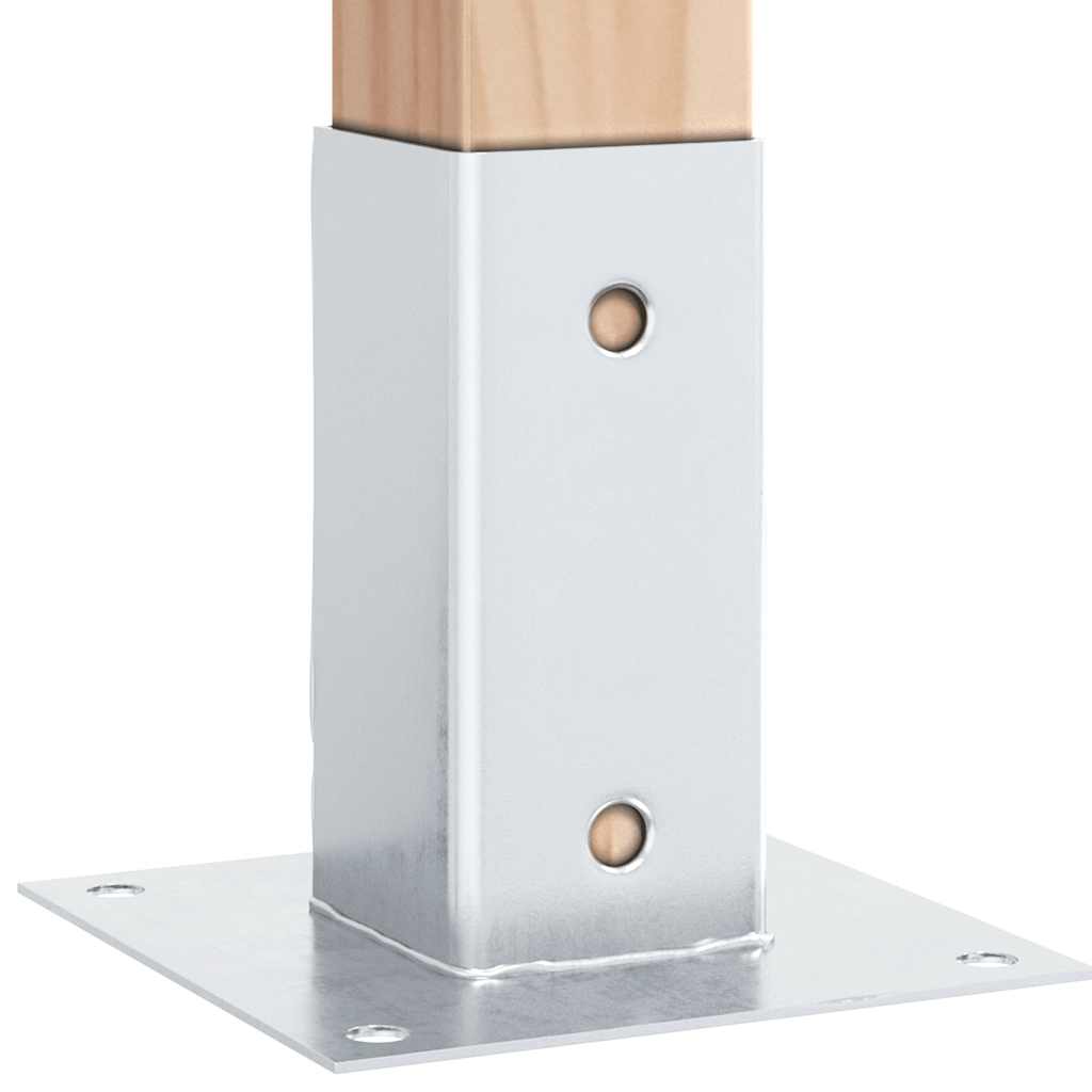 stolpefødder firkantet 4 stk. 71x71 mm galvaniseret stål