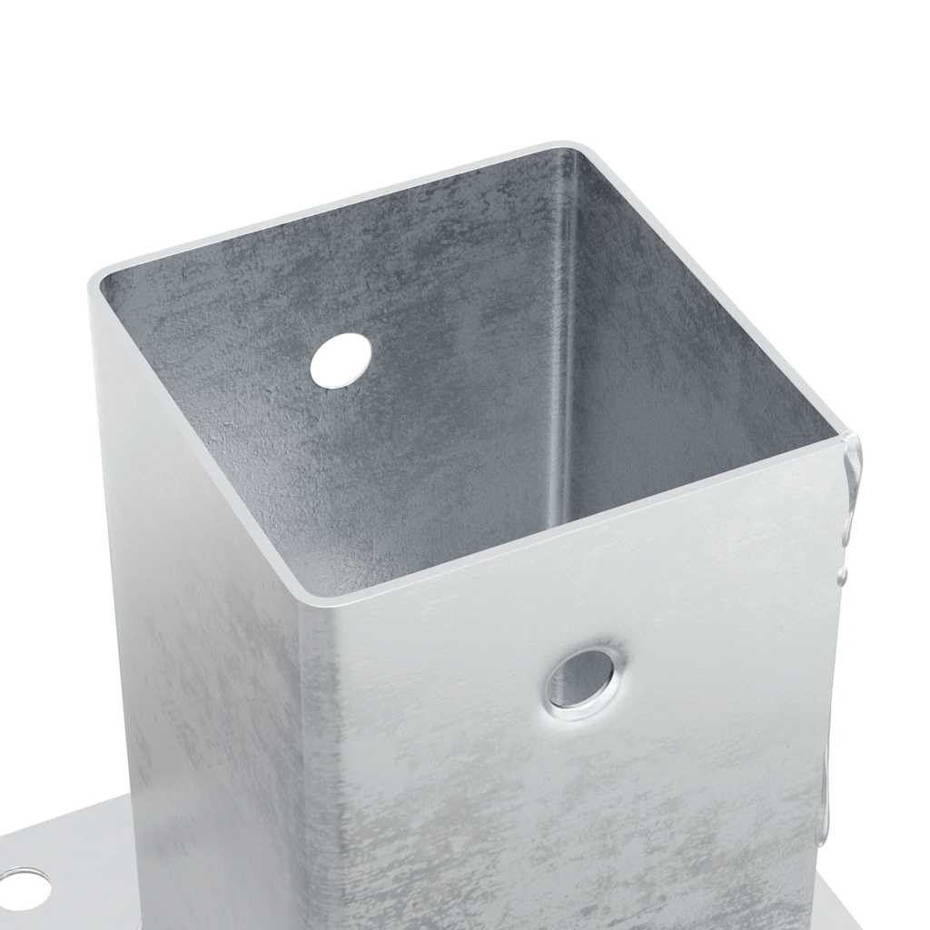 stolpefødder firkantet 4 stk. 81x81 mm galvaniseret stål