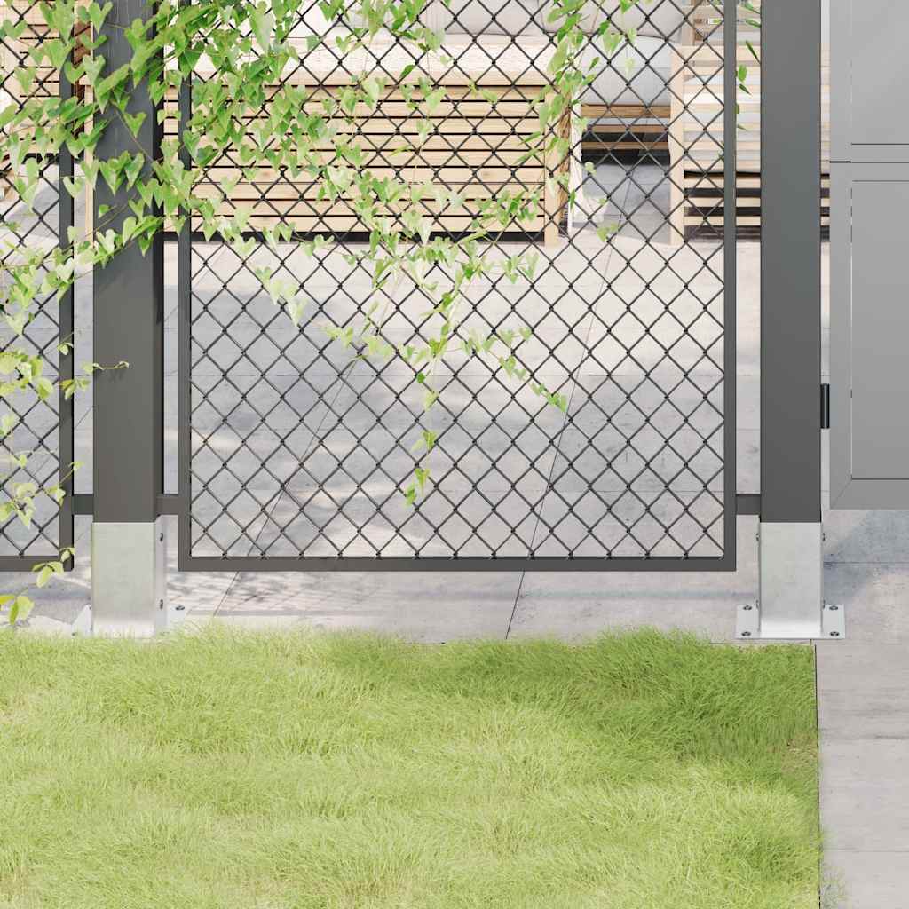 stolpefødder firkantet 4 stk. 91x91 mm galvaniseret stål