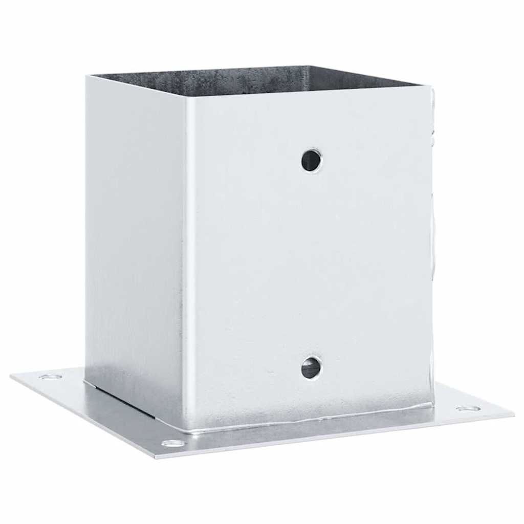 stolpefødder firkantet 4 stk. 121x121 mm galvaniseret stål