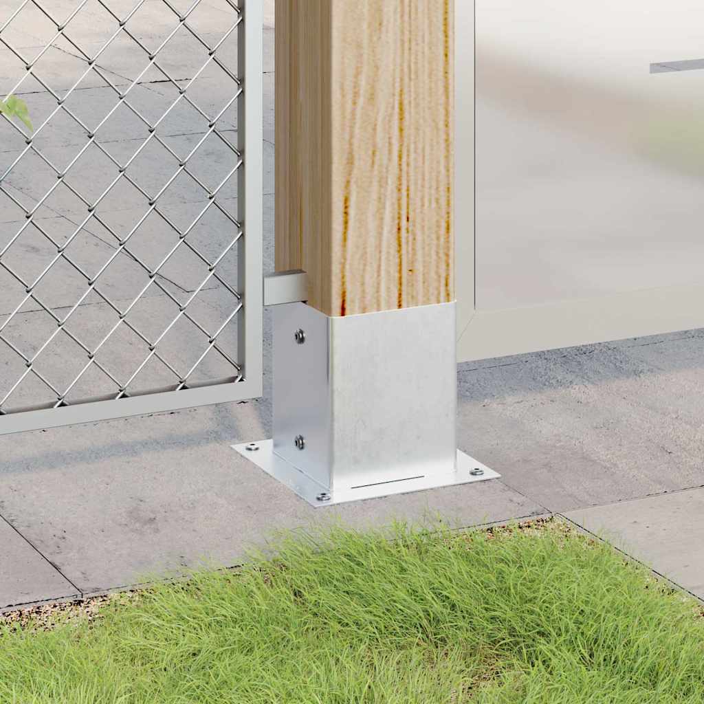 stolpefødder firkantet 4 stk. 121x121 mm galvaniseret stål