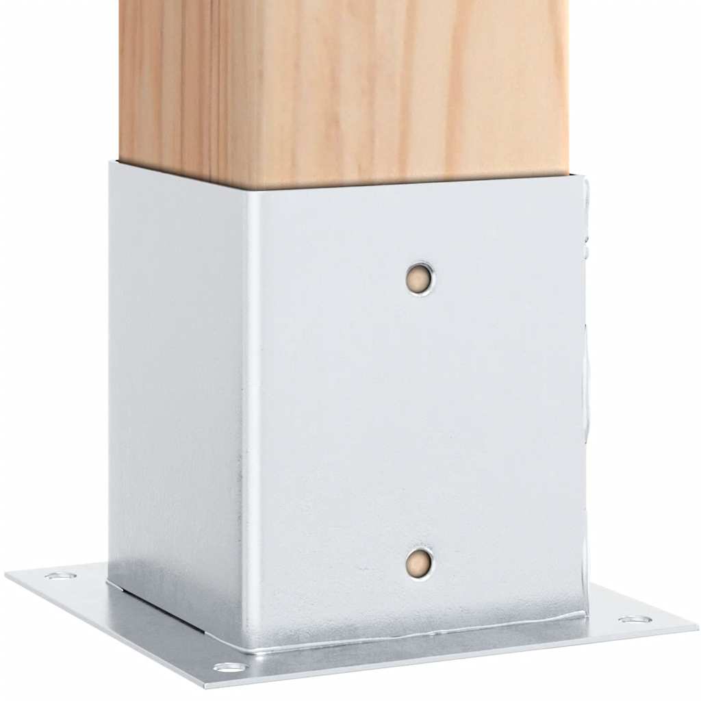 stolpefødder firkantet 4 stk. 121x121 mm galvaniseret stål