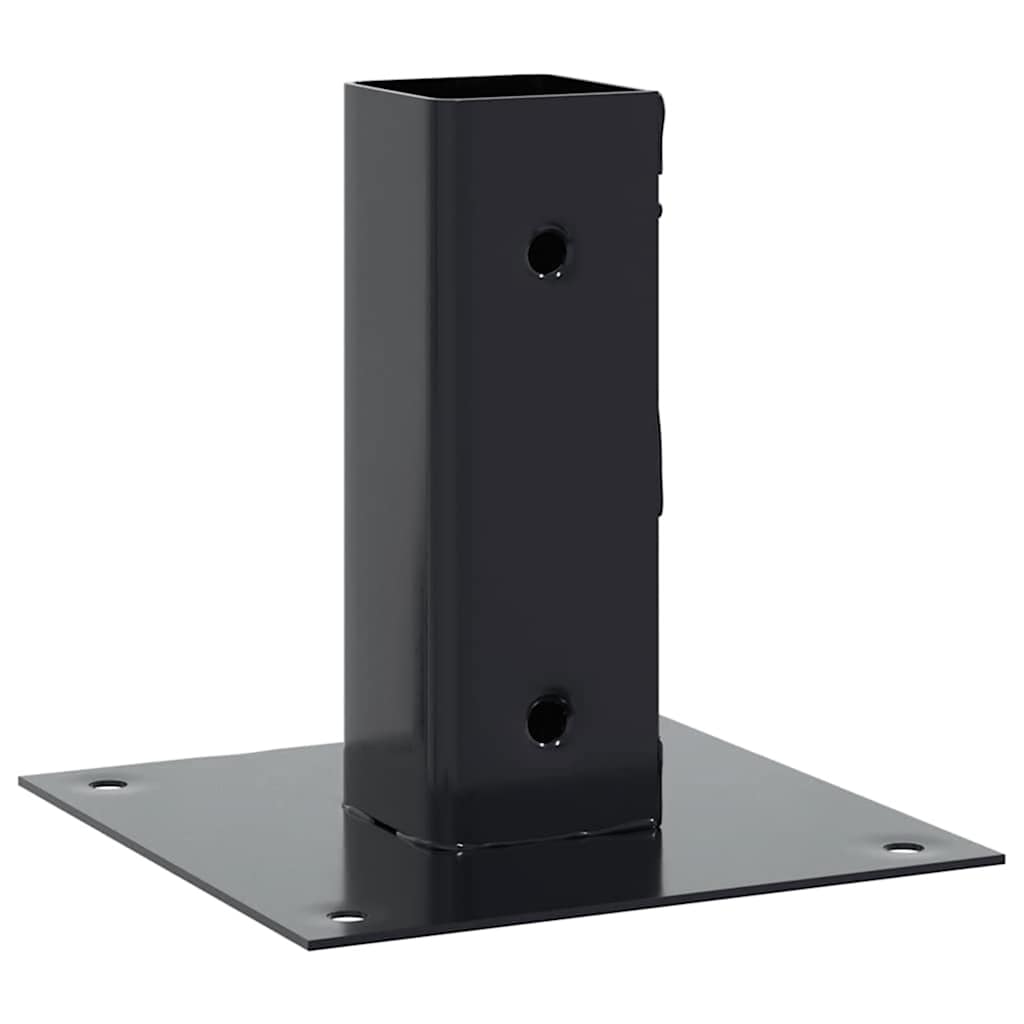 stolpefødder firkantet 12 stk. 51x51 mm pulverlakeret stål