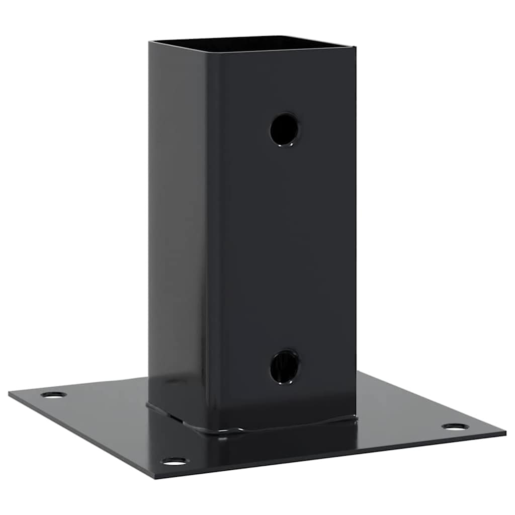 stolpefødder firkantet 4 stk. 71x71 mm pulverlakeret stål