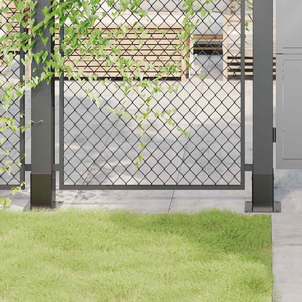 stolpefødder firkantet 4 stk. 81x81 mm pulverlakeret stål