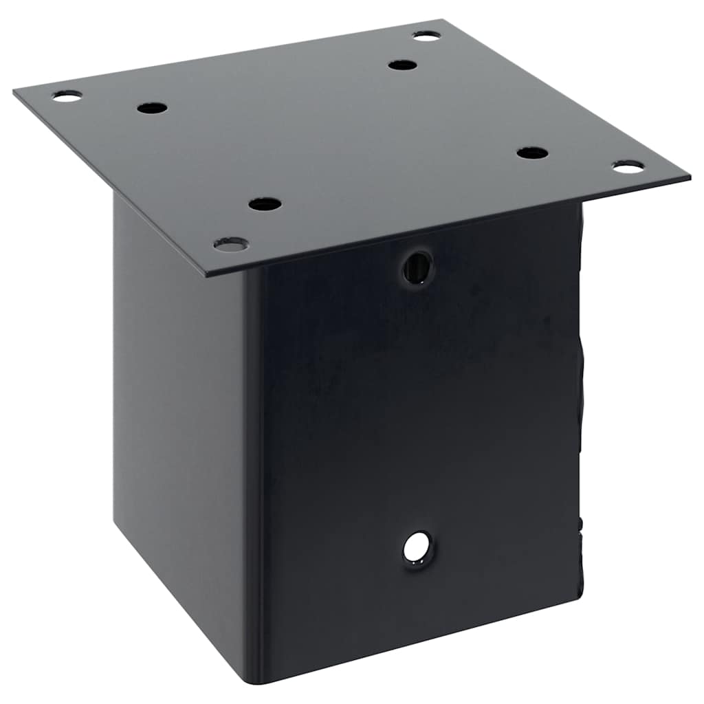 stolpefødder firkantet 4 stk. 101x101 mm pulverlakeret stål
