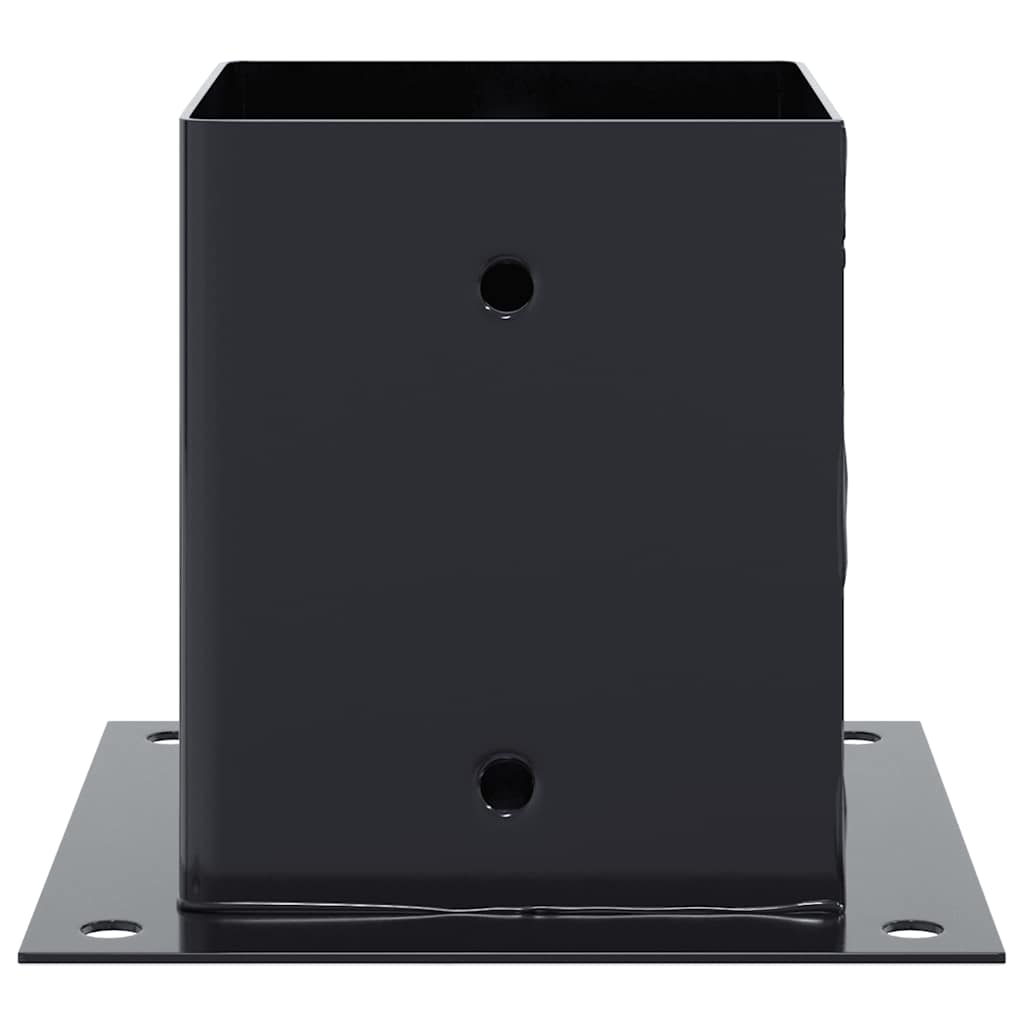stolpefødder firkantet 12 stk. 121x121 mm pulverlakeret stål