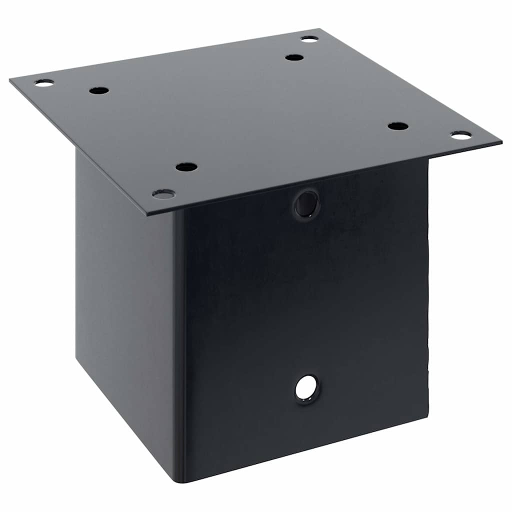 stolpefødder firkantet 12 stk. 141x141 mm pulverlakeret stål