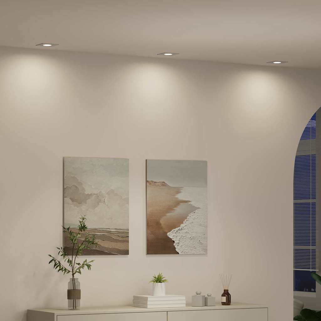 Spotlight 12 pcs Hvid 9 x 9 x 2 cm Aluminium