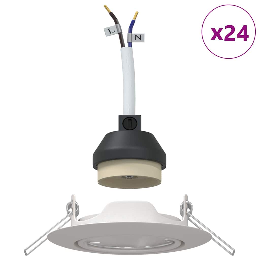 Spotlight 24 pcs Hvid 9 x 9 x 2.5 cm Metal