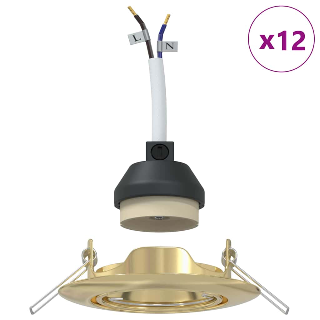 Spotlight 12 pcs Guld 9 x 9 x 2.5 cm Metal