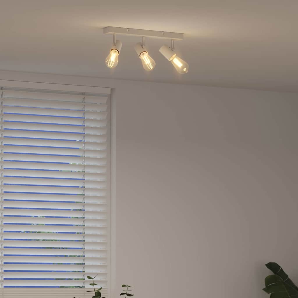 Loftsspot med spotlights Hvid 38 x 6,5 x 11,5 cm Metal