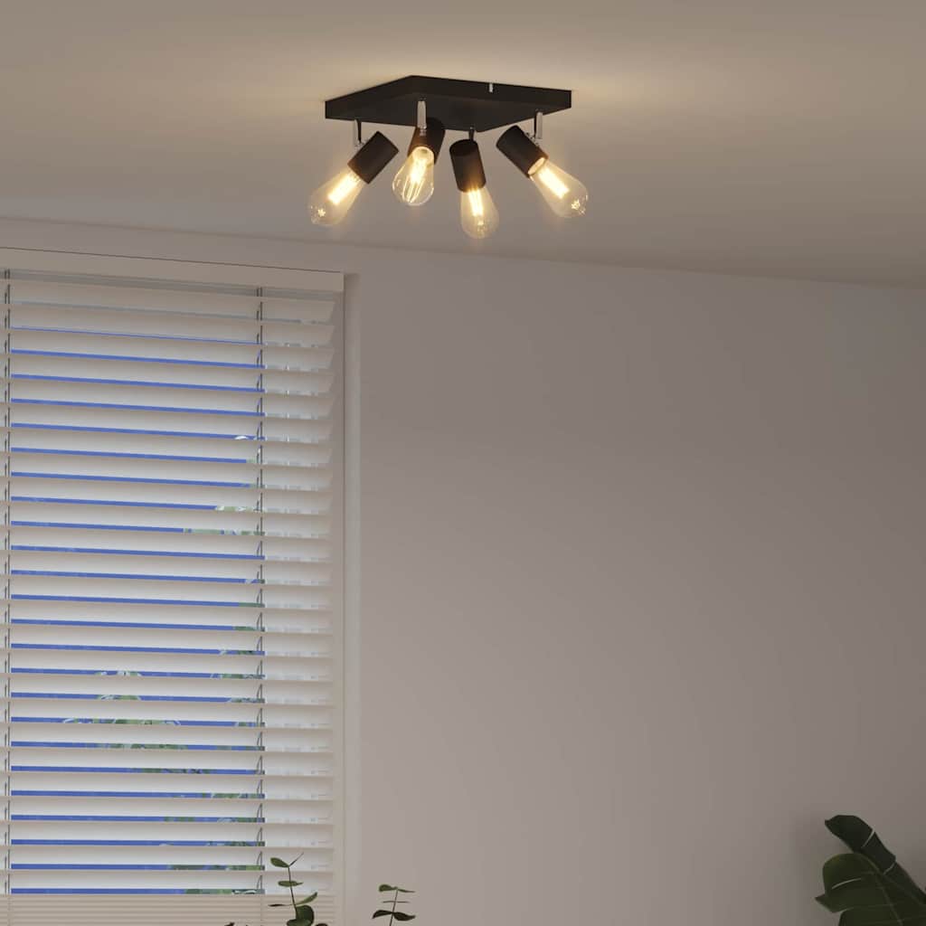 Loftsspot med spotlights Sort 26,5 x 26 x 11,5 cm Metal
