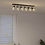 Loftsspot med spotlights Sort 73 x 6,5 x 11,5 cm Metal