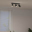 Loftsspot med spotlights Sort 38 x 6 x 16 cm Metal