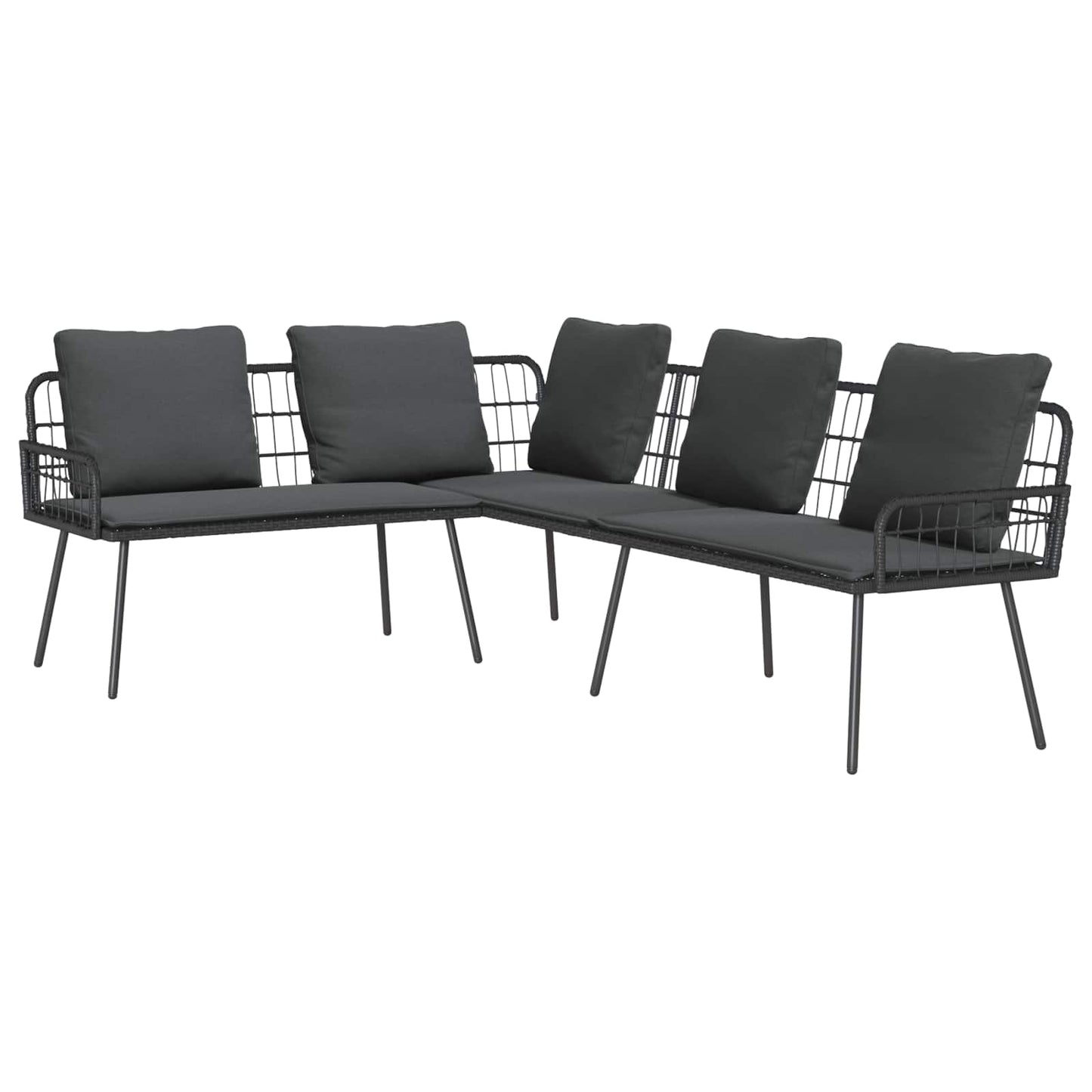 Sofa med pude Antracit 173 x 231 x 90 cm Stål