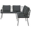 Sofa med pude Antracit 173 x 231 x 90 cm Stål